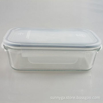 Food Storage Container, Microwave Oven Safe, Airtight, Hermetic, Tempered Glass, 900mL